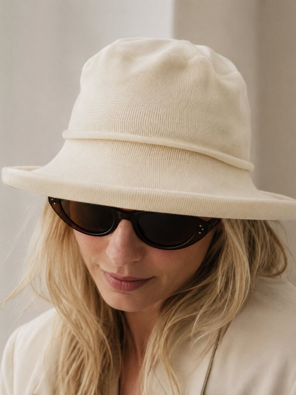 Sun Guard by Parkhurst Cotton Cream Wide Brim Hat Cottagecore Coastal